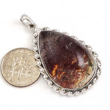 Load image into Gallery viewer, Grey Orange Quartz Crystal Sterling Silver Pendant