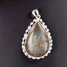 Load image into Gallery viewer, Simple Natural Multi-Inclusion Quartz Crystal Sterling Silver Pendant
