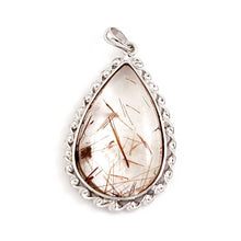 Load image into Gallery viewer, Simple Natural Multi-Inclusion Quartz Crystal Sterling Silver Pendant