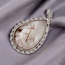 Load image into Gallery viewer, Simple Natural Multi-Inclusion Quartz Crystal Sterling Silver Pendant