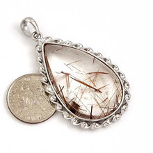 Load image into Gallery viewer, Simple Natural Multi-Inclusion Quartz Crystal Sterling Silver Pendant