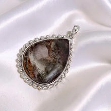 Load image into Gallery viewer, Grey Smoke Natural Multi-Inclusion Quartz Crystal Sterling Silver Necklace