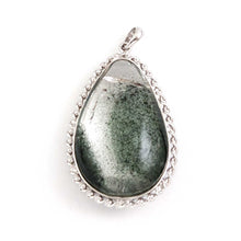 Load image into Gallery viewer, Sea Green Natural Multi-Inclusion Quartz Crystal Sterling Silver Necklace