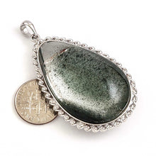 Load image into Gallery viewer, Sea Green Natural Multi-Inclusion Quartz Crystal Sterling Silver Necklace