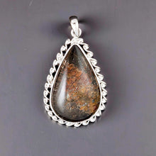 Load image into Gallery viewer, Brown Red Scenic Quartz Crystal Sterling Silver Pendant
