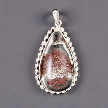Load image into Gallery viewer, Brown-Grey Natural Multi-Inclusion Quartz Crystal Sterling Silver Necklace