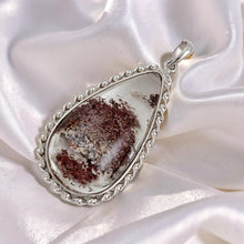 Load image into Gallery viewer, Brown-Grey Natural Multi-Inclusion Quartz Crystal Sterling Silver Necklace