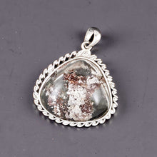 Load image into Gallery viewer, White-Pink Natural Multi-Inclusion Quartz Crystal Sterling Silver Necklace