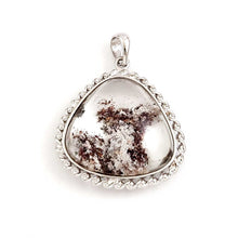 Load image into Gallery viewer, White-Pink Natural Multi-Inclusion Quartz Crystal Sterling Silver Necklace