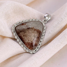 Load image into Gallery viewer, Brown Natural Multi-Inclusion Quartz Crystal Sterling Silver Necklace