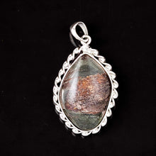 Load image into Gallery viewer, Black Brown Quartz Crystal Sterling Silver Pendant
