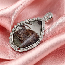 Load image into Gallery viewer, Black Brown Quartz Crystal Sterling Silver Pendant