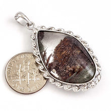 Load image into Gallery viewer, Black Brown Quartz Crystal Sterling Silver Pendant
