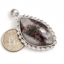 Load image into Gallery viewer, Olive Green Quartz Crystal Sterling Silver Pendant