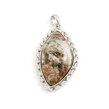 Load image into Gallery viewer, Sterling Silver Peach Green Scenic Quartz Pendant