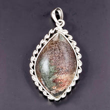 Load image into Gallery viewer, Peach Grey Quartz Crystal Sterling Silver Pendant