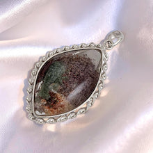 Load image into Gallery viewer, Peach Grey Quartz Crystal Sterling Silver Pendant
