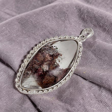 Load image into Gallery viewer, Pink Ash Natural Multi-Inclusion Quartz Crystal Silver Pendant