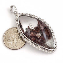 Load image into Gallery viewer, Pink Ash Natural Multi-Inclusion Quartz Crystal Silver Pendant