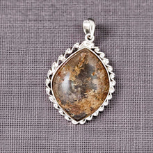 Load image into Gallery viewer, Amber Tan Quartz Crystal Sterling Silver Pendant