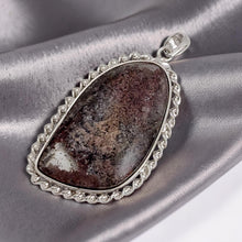 Load image into Gallery viewer, Dark Gray Scenic Quartz Sterling Silver Pendant