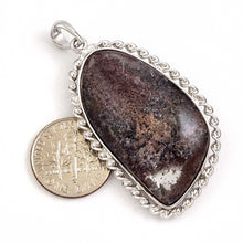 Load image into Gallery viewer, Dark Gray Scenic Quartz Sterling Silver Pendant