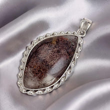Load image into Gallery viewer, Pink Gray Quartz Crystal Sterling Silver Pendant