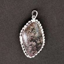 Load image into Gallery viewer, Gray Natural Multi-Inclusion Quartz Crystal Silver Pendant