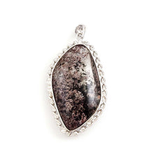 Load image into Gallery viewer, Gray Natural Multi-Inclusion Quartz Crystal Silver Pendant