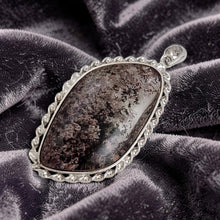 Load image into Gallery viewer, Gray Natural Multi-Inclusion Quartz Crystal Silver Pendant