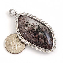 Load image into Gallery viewer, Gray Natural Multi-Inclusion Quartz Crystal Silver Pendant
