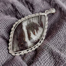 Load image into Gallery viewer, Slate Brown Quartz Crystal Sterling Silver Pendant