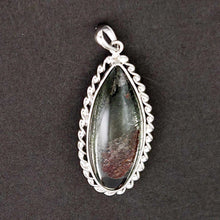 Load image into Gallery viewer, Olive Green Scenic Quartz Crystal Sterling Silver Pendant