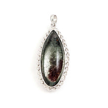 Load image into Gallery viewer, Olive Green Scenic Quartz Crystal Sterling Silver Pendant