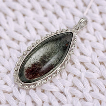 Load image into Gallery viewer, Olive Green Scenic Quartz Crystal Sterling Silver Pendant