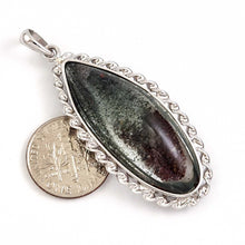Load image into Gallery viewer, Olive Green Scenic Quartz Crystal Sterling Silver Pendant