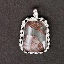 Load image into Gallery viewer, Sterling Silver Grey Pink Scenic Quartz Crystal Pendant