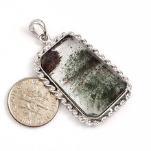 Load image into Gallery viewer, Olive Green Scenic Quartz Crystal Sterling Silver Pendant