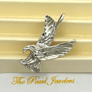 9230230 STERLING SILVER DIAMOND CUT HAWK EAGLE PENDANT CHARM NECKLACE