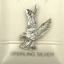 Load image into Gallery viewer, 9230230 STERLING SILVER DIAMOND CUT HAWK EAGLE PENDANT CHARM NECKLACE