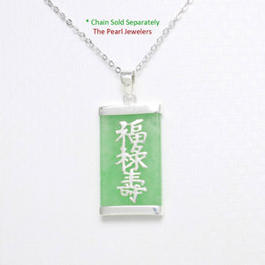 925 Sterling Silver Three Stars Green Jade Pendant