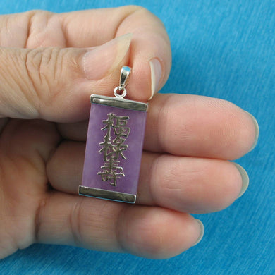 925 Sterling Silver Three Stars Lavender Jade Pendant