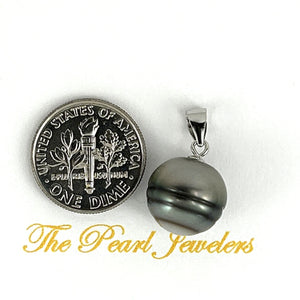 92T0012A SOLID SILVER .925 BAIL GENUINE BAROQUE TAHITIAN PEARL PENDANT