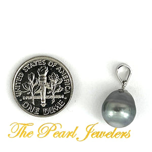 92T0014C GENUINE BAROQUE NATURAL GRAY TAHITIAN PEARL PENDANT