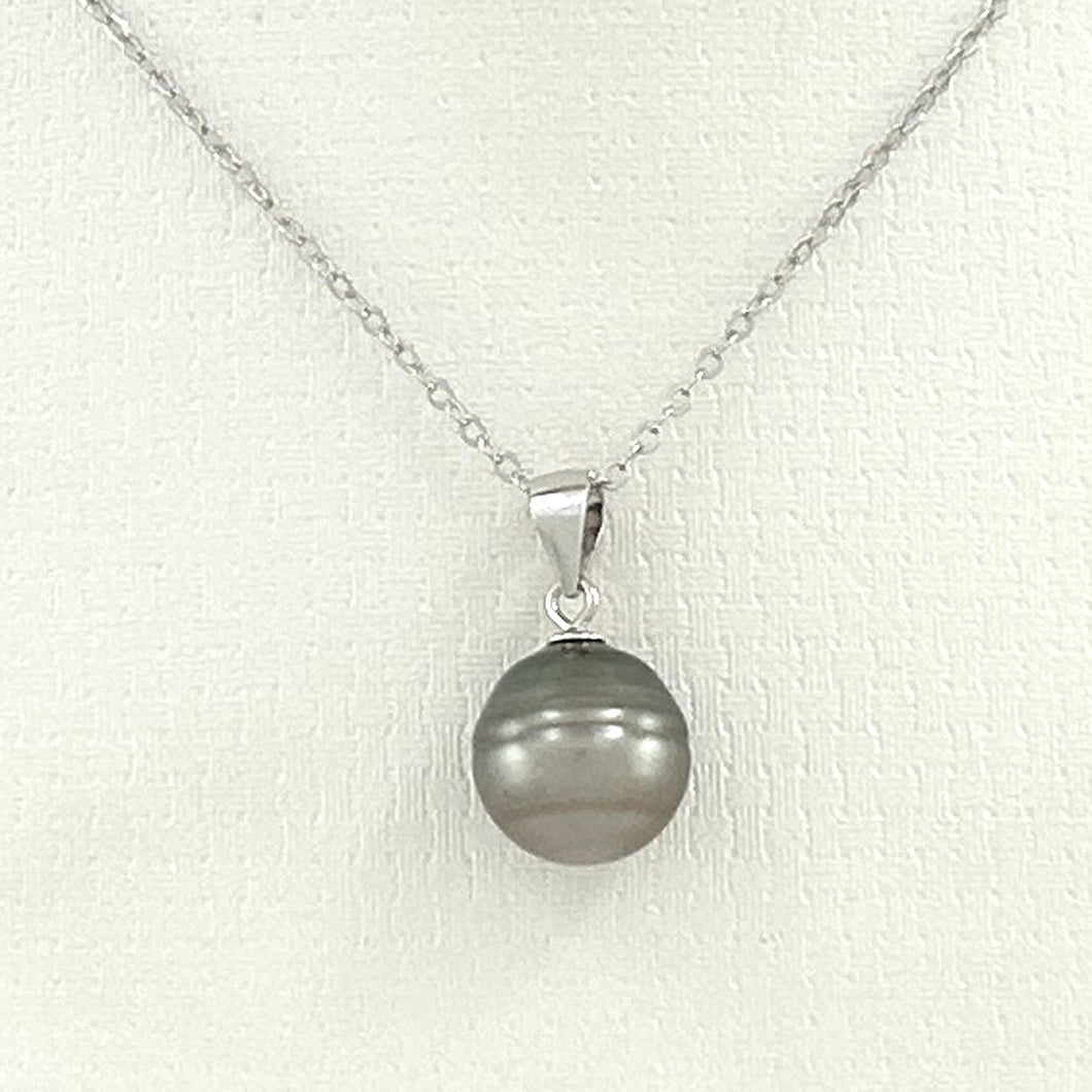 92T0015 NATURAL SMOKE TONE GENUINE BAROQUE TAHITIAN PEARL PENDANT