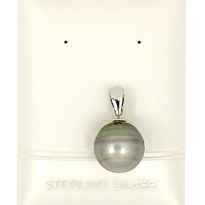 92T0015 NATURAL SMOKE TONE GENUINE BAROQUE TAHITIAN PEARL PENDANT