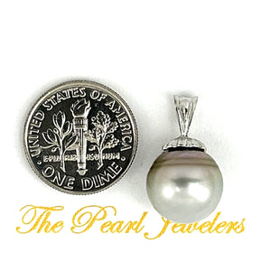 92T0030 REAL BAROQUE NATURAL SMOKE TONE TAHITIAN PEARL PENDANT