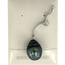 Load image into Gallery viewer, 92T0091A GENUINE BLACK BAROQUE TAHITIAN PEARL PENDANT SILVER TWIST-BAIL