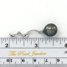 Load image into Gallery viewer, 92T0093B NATURAL BLACK TAHITIAN BAROQUE PEARL PENDANT SILVER TWIST BAIL