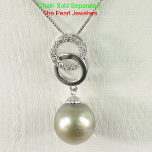 92T0171-Silver-.925-Twin-Ring-Cubic-Zirconia-13.5mm-Tahitian-Pearl-Pendant